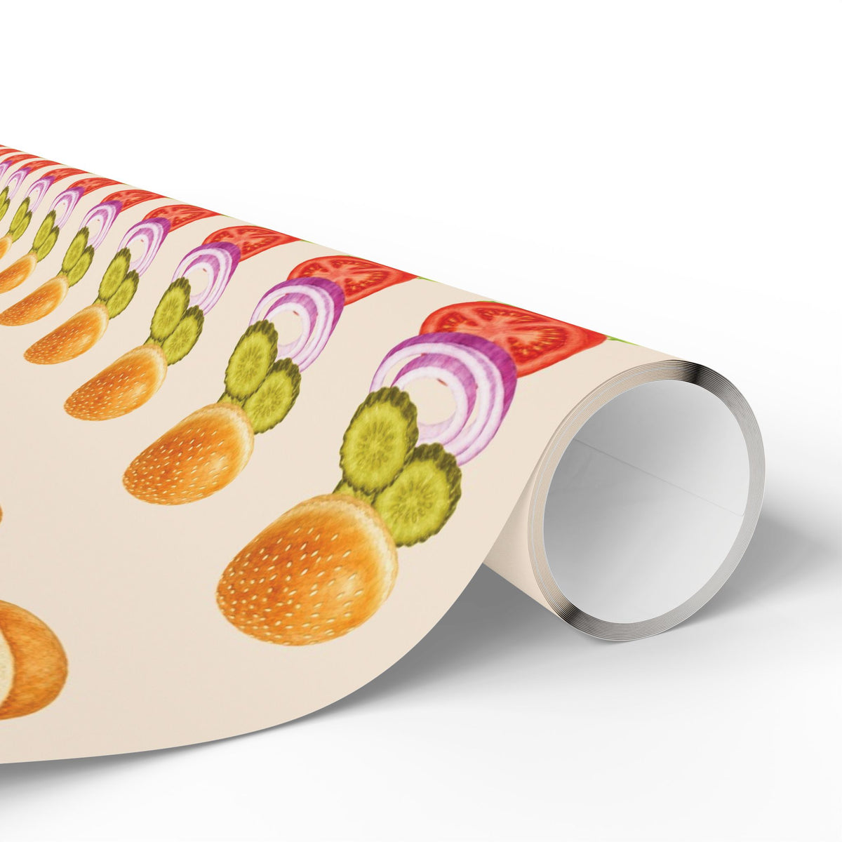 Small Print Burger Wrapping Paper | Burgers & Fries Foodie Gift Wrap