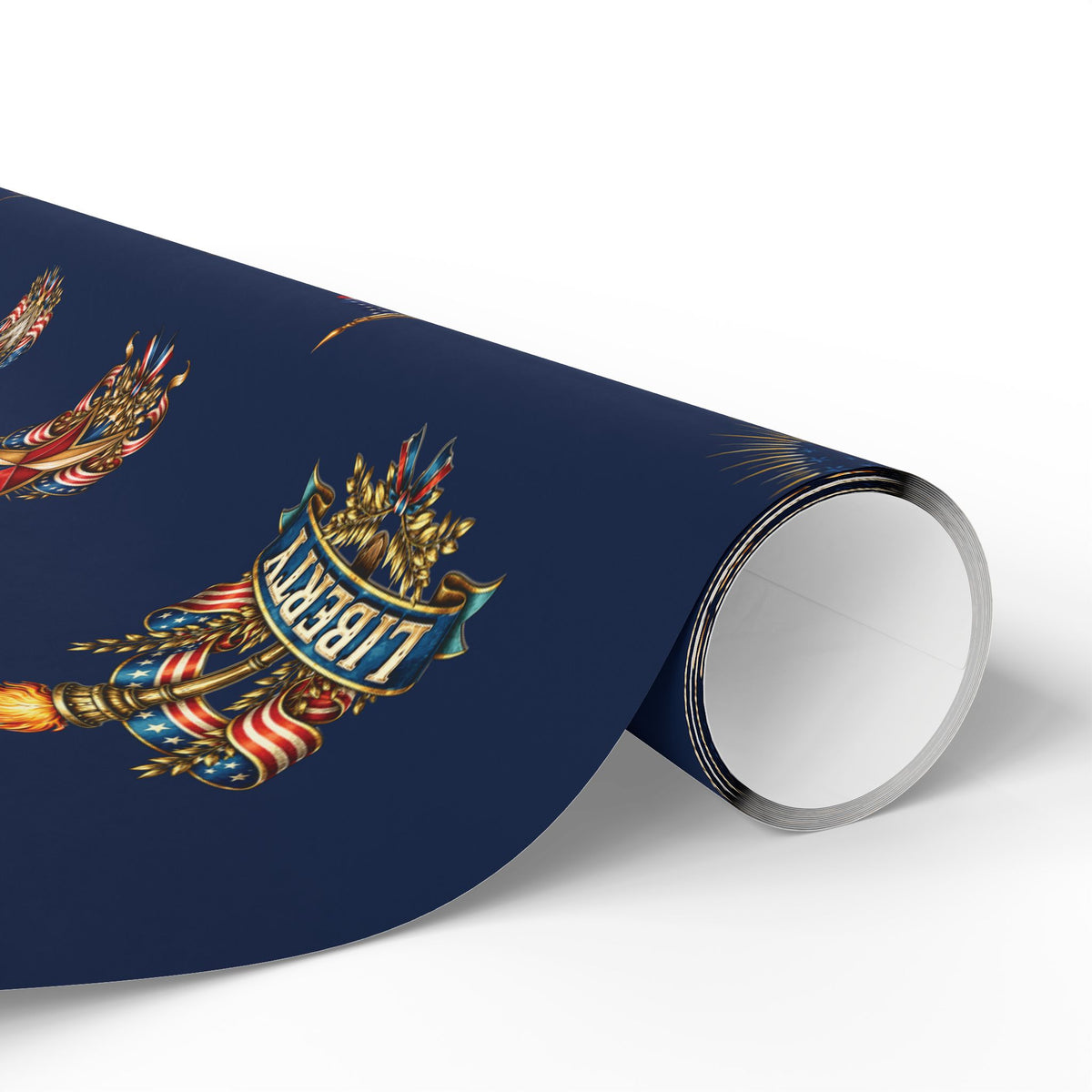 Blue Vintage Americana Wrapping Paper | Patriotic Heritage Gift Wrap