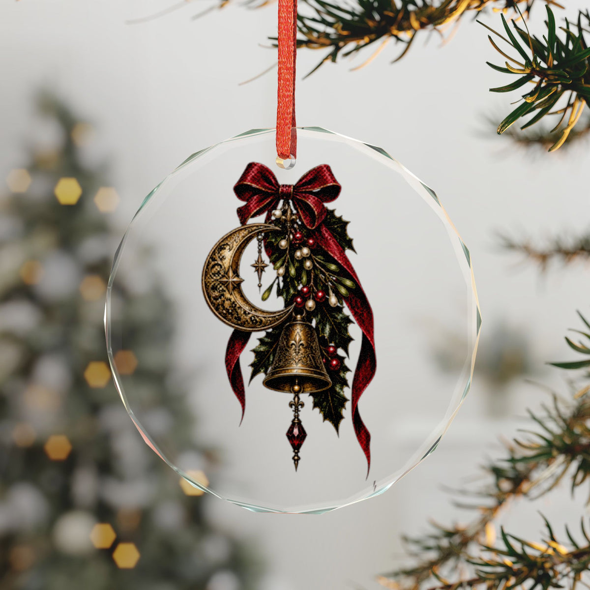 Crescent Moon & Bell Ornament | Gothmas Gothic Christmas