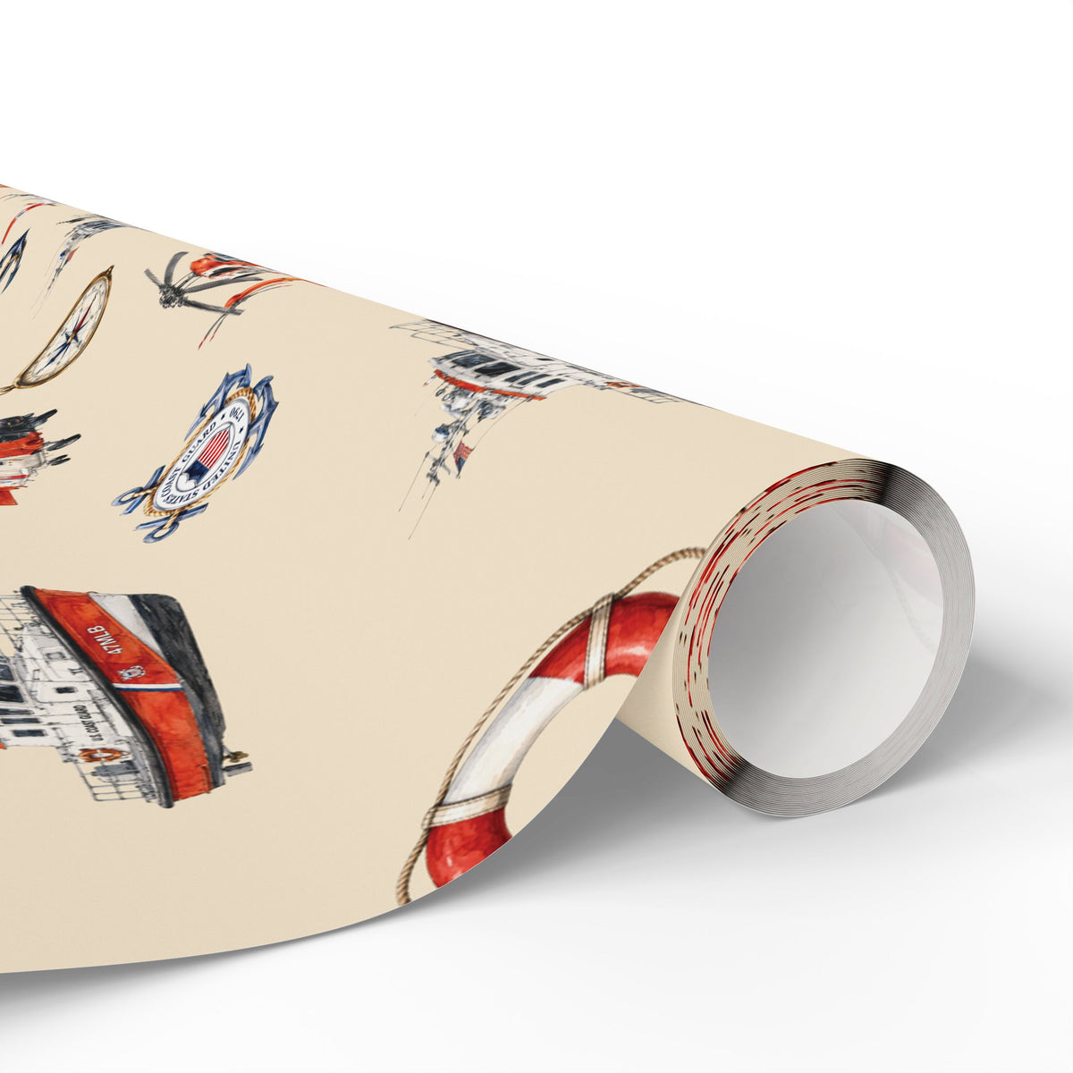 Maritime Aviation & Rescue Watercolor Wrapping Paper | Nautical Gift Wrap