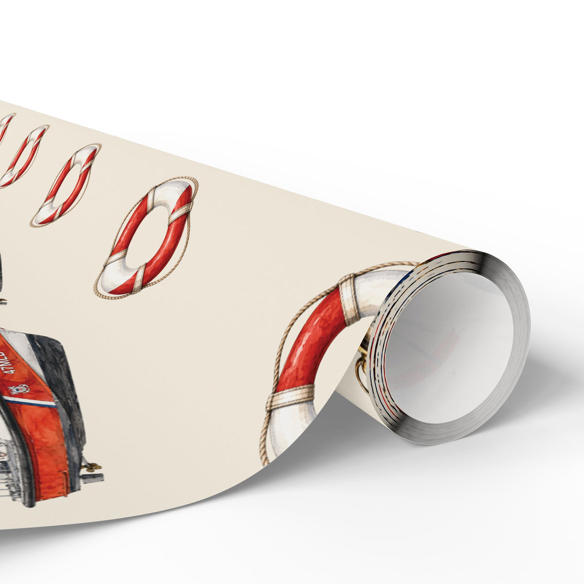 Maritime Aircraft & Cutters Watercolor Wrapping Paper | Nautical Gift Wrap