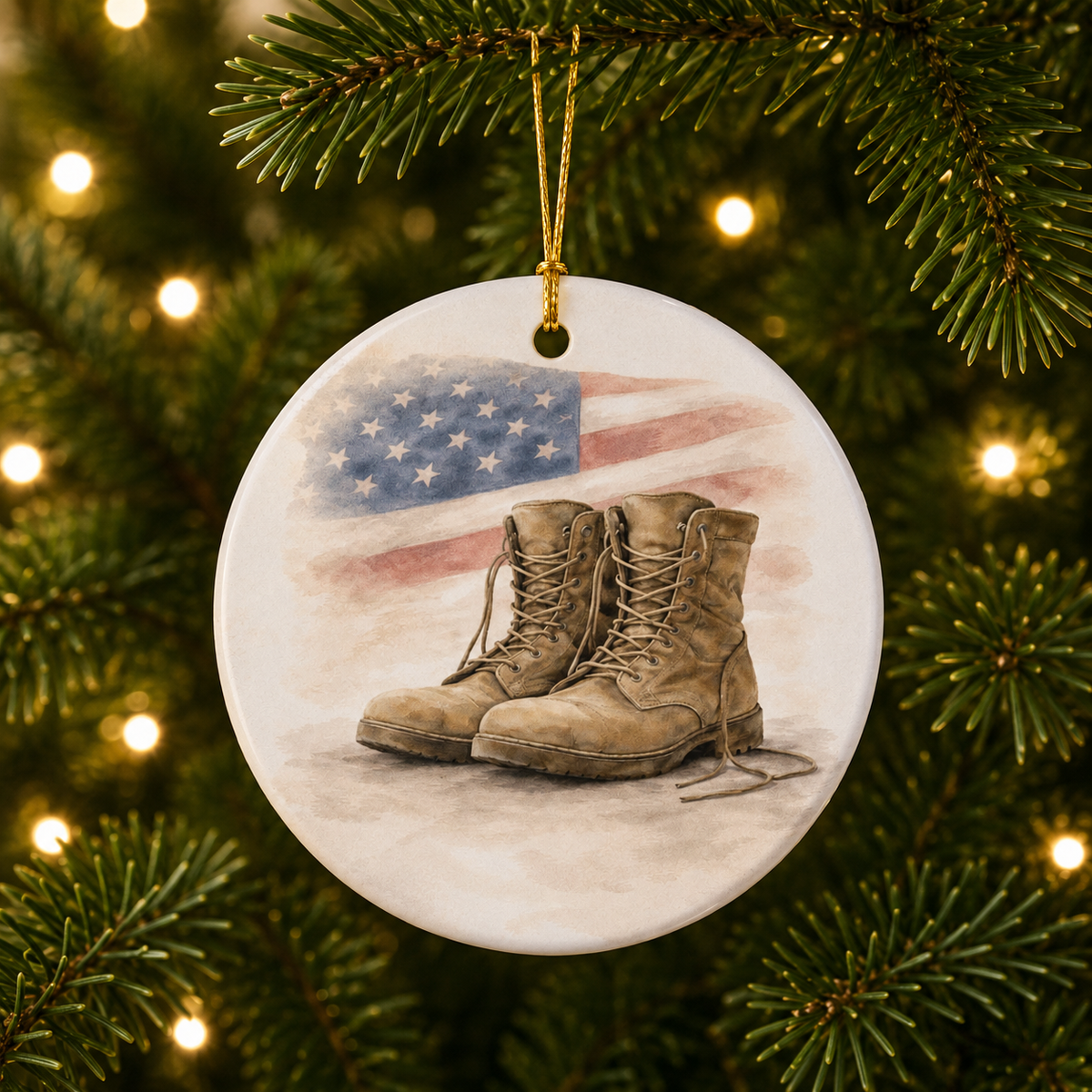 Military Boots Ornament | Veteran Tribute | Patriotic Christmas Decor