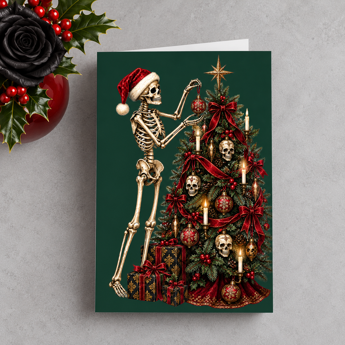 Gothmas Skeleton Christmas | Gothic Christmas Cards Set of 10