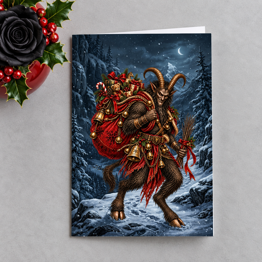 Gothmas Krampus Christmas Presents | Gothic Christmas Cards Set of 10