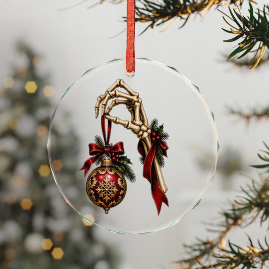 Skeleton Hand | Gothic Christmas Glass Ornament | Gothmas