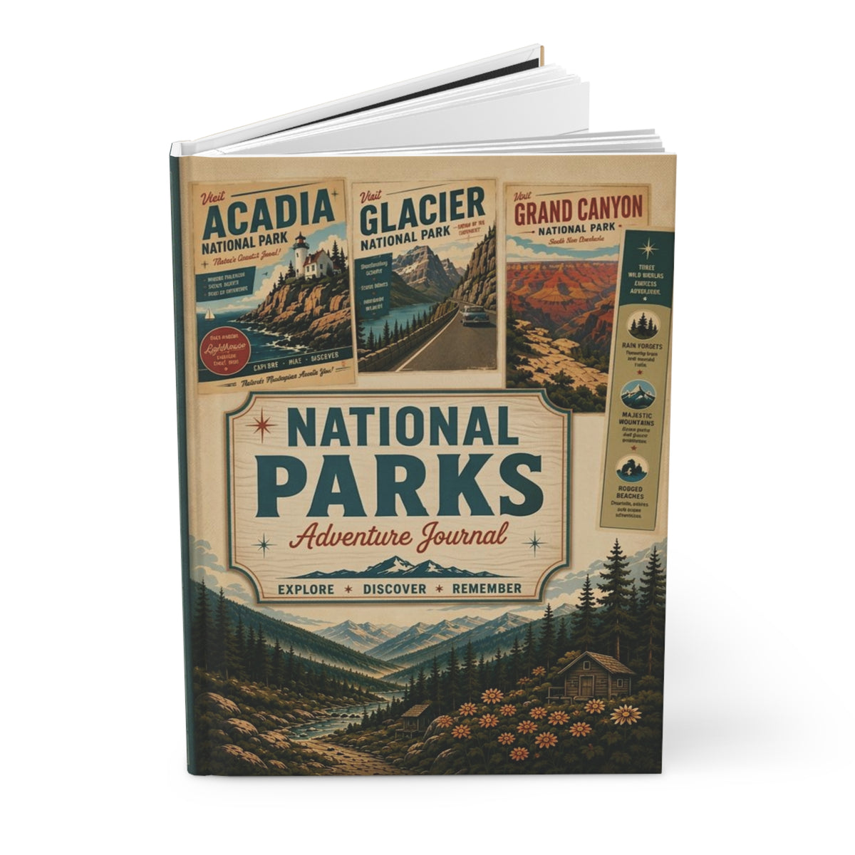 National Parks Hardcover Journal | Vintage Travel Notebook