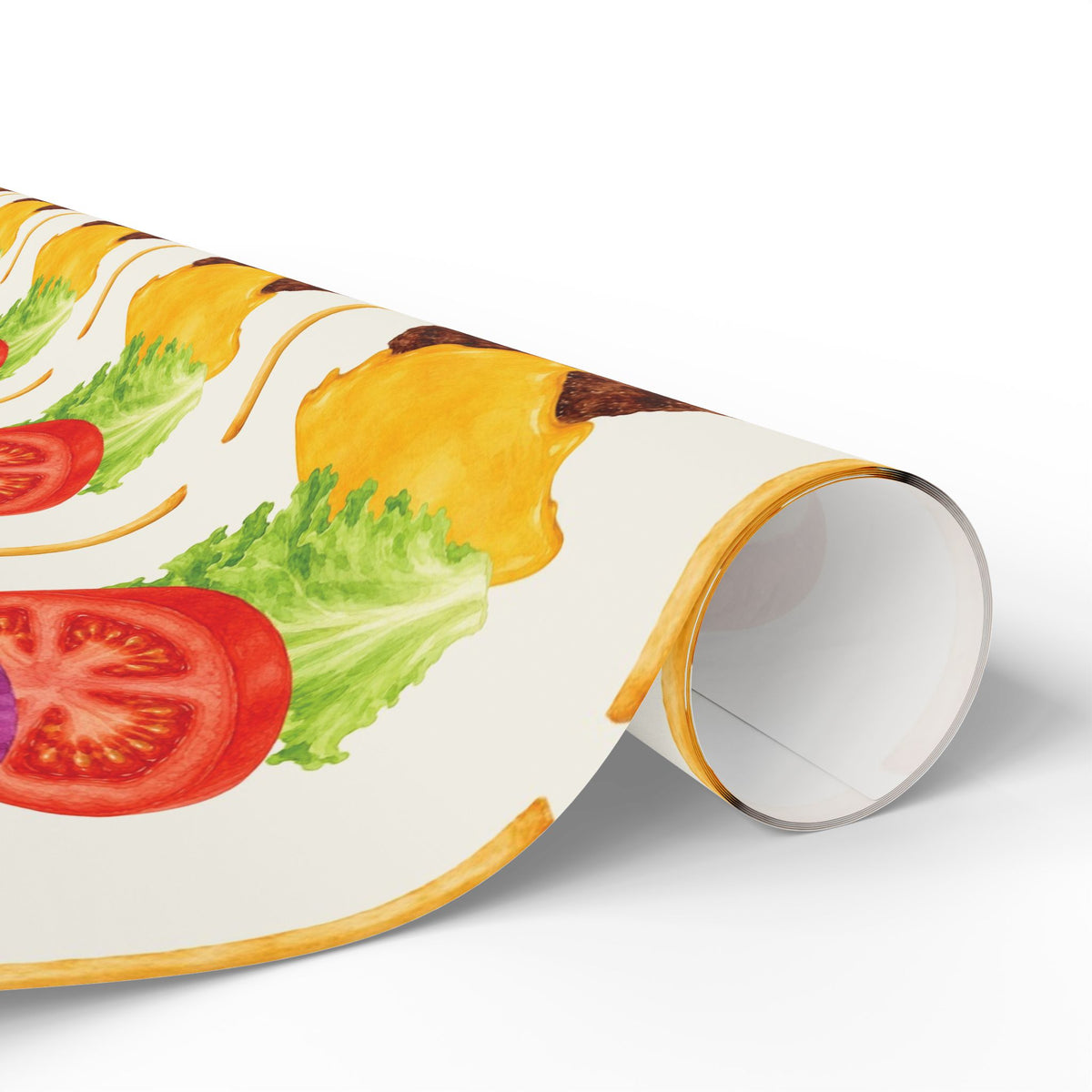 Watercolor Burger & Fries Wrapping Paper | Foodie Gift Wrap