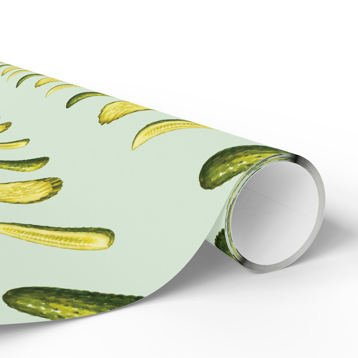 Small Pickle Print Wrapping Paper | Watercolor Dill Pickle Gift Wrap