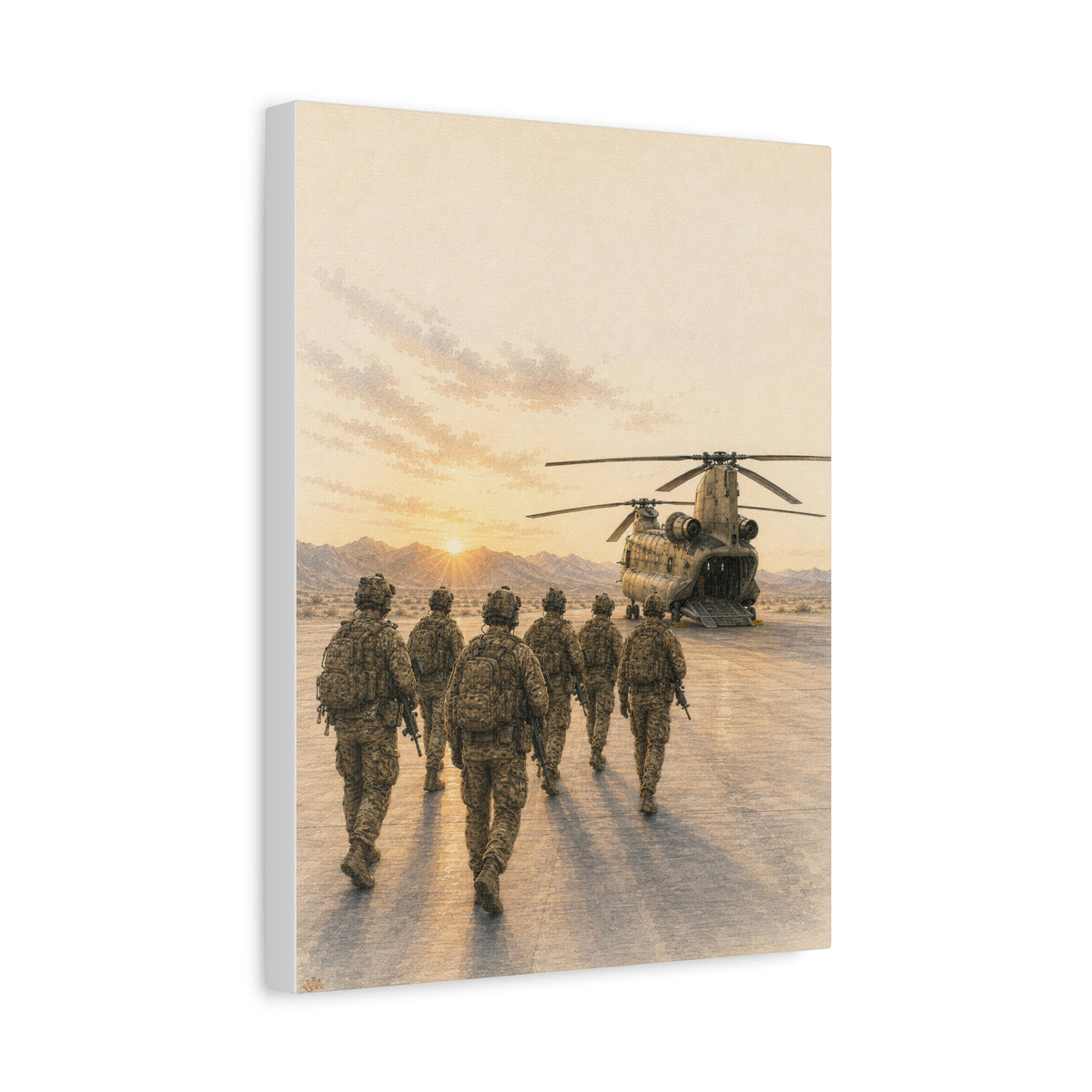 Fire Team on the Mission | Military Aviation Canvas Art