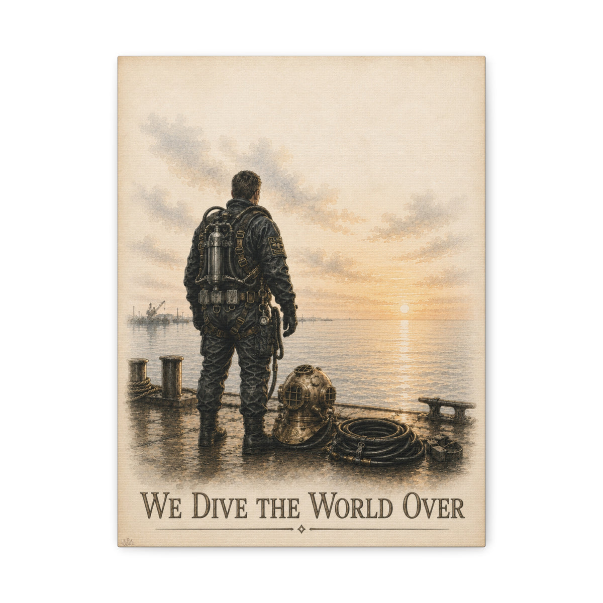 Naval Diver | Fine Art Canvas Print | Military Heritage Collection