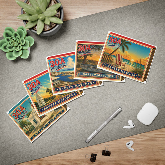 30A Vintage Matchbox Note Cards | 5-Card Set