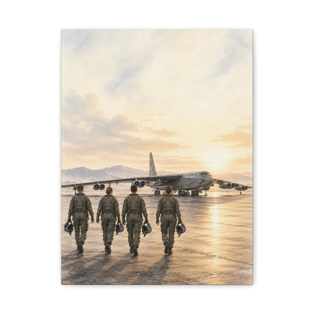 B-52 Bomber at Sunset | Fine Art Canvas Print | Military Aviation Art