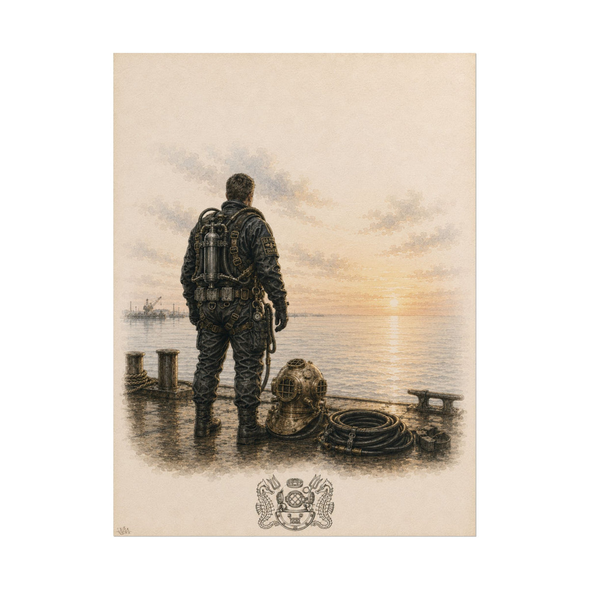 Naval Diver | Rolled Fine Art Print | Military Heritage Collection