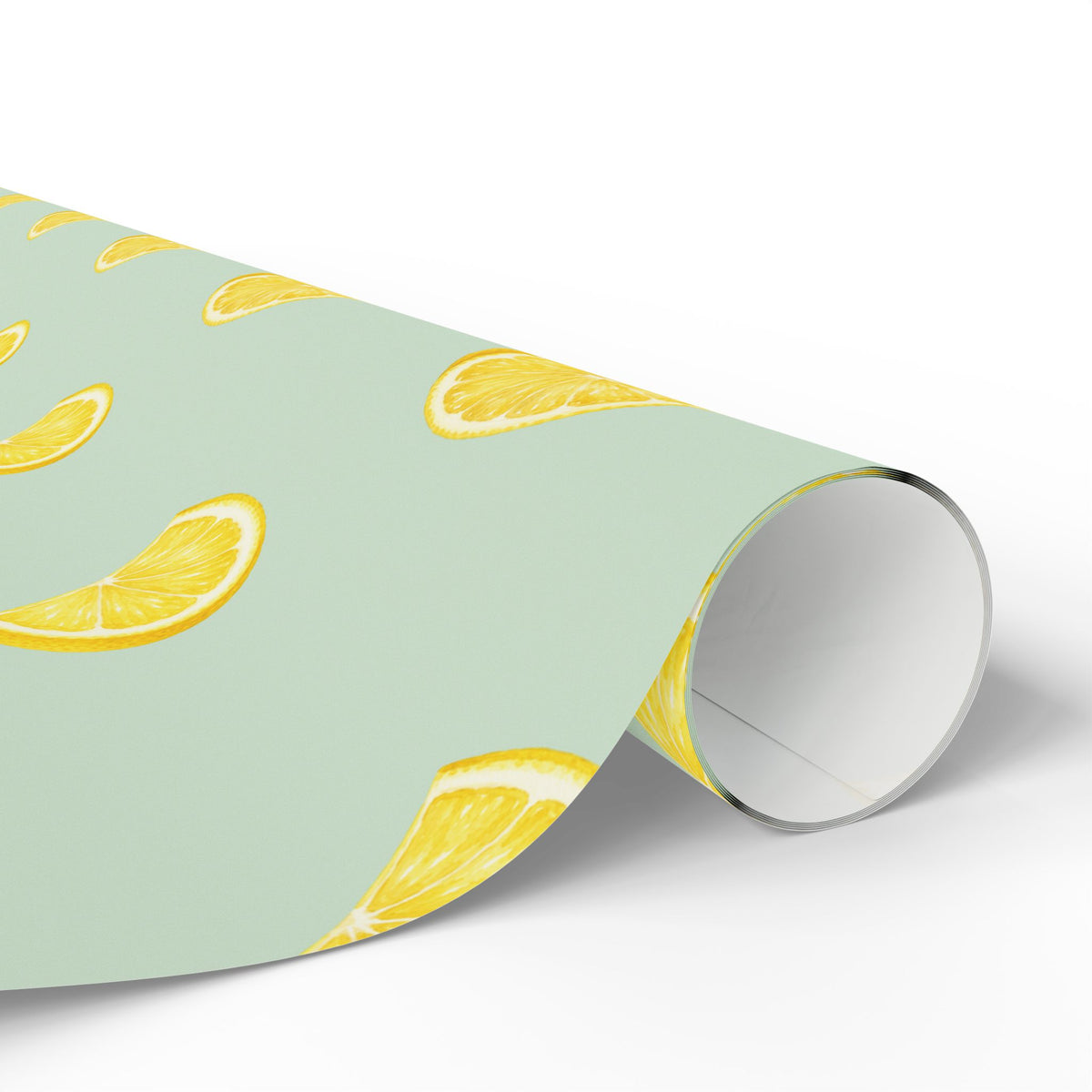 Watercolor Lemon Wrapping Paper | Sage Green Citrus Gift Wrap