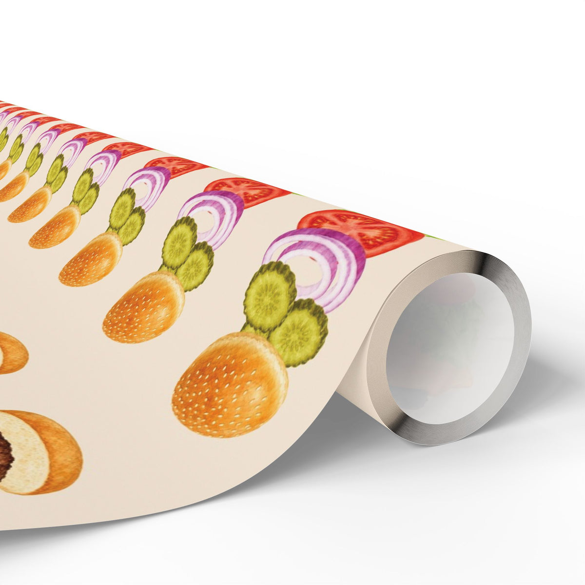 Small Print Burger Wrapping Paper | Burgers & Fries Foodie Gift Wrap