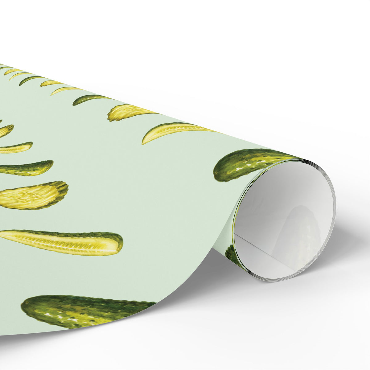 Small Pickle Print Wrapping Paper | Watercolor Dill Pickle Gift Wrap