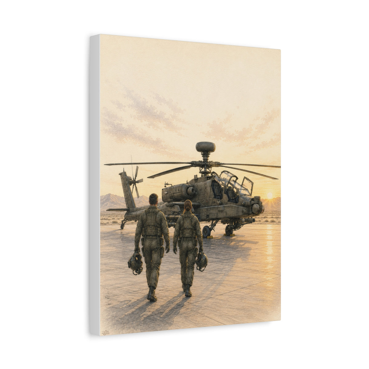 Attack Helicopter Aircrew | Military Aviation Canvas Art