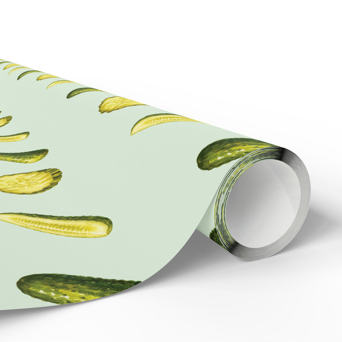 Small Pickle Print Wrapping Paper | Watercolor Dill Pickle Gift Wrap