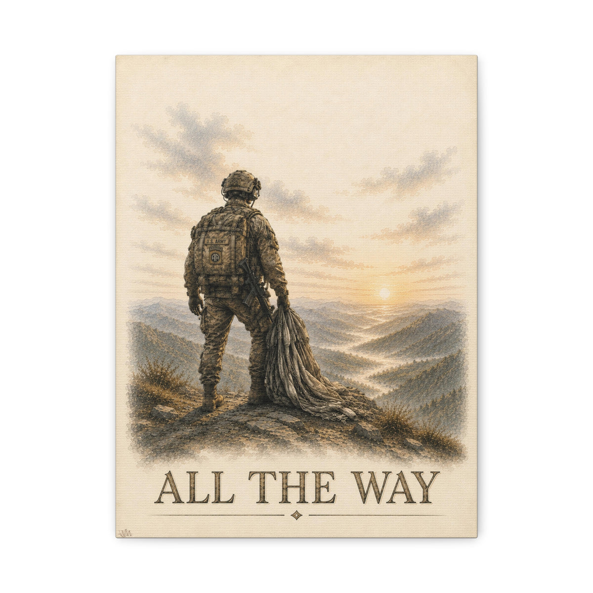 Airborne “All The Way” | Fine Art Canvas Print | Military Heritage Collection