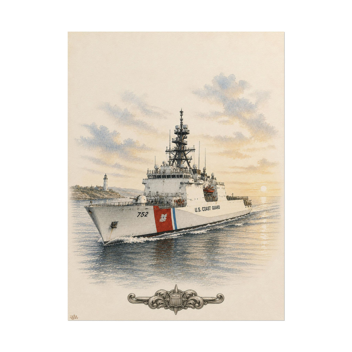 Cutter “Out to Sea” | Rolled Fine Art Print | Maritime Wall Art
