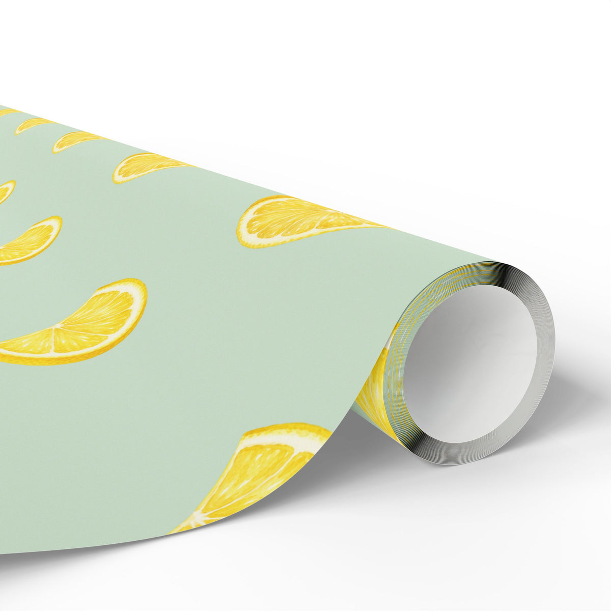 Watercolor Lemon Wrapping Paper | Sage Green Citrus Gift Wrap
