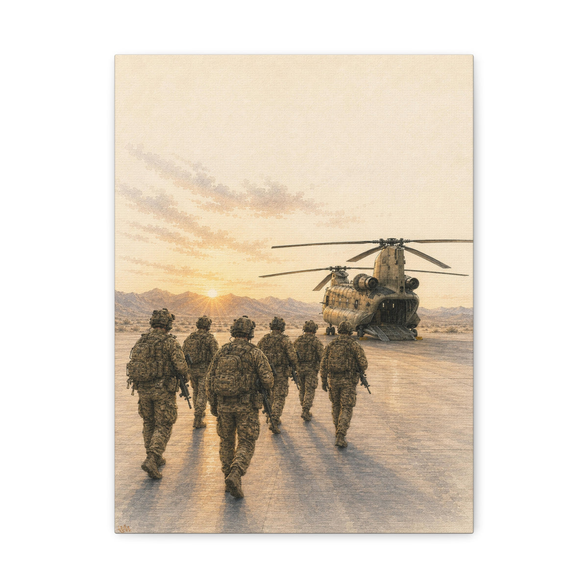 Fire Team on the Mission | Military Aviation Canvas Art