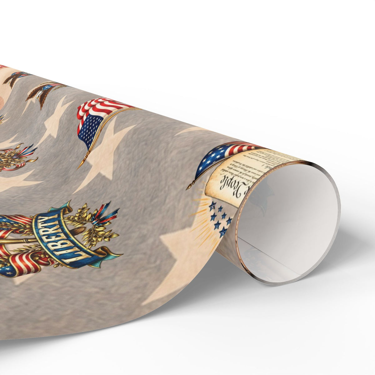 Vintage Americana Wrapping Paper | American Flag & Eagle Gift Wrap