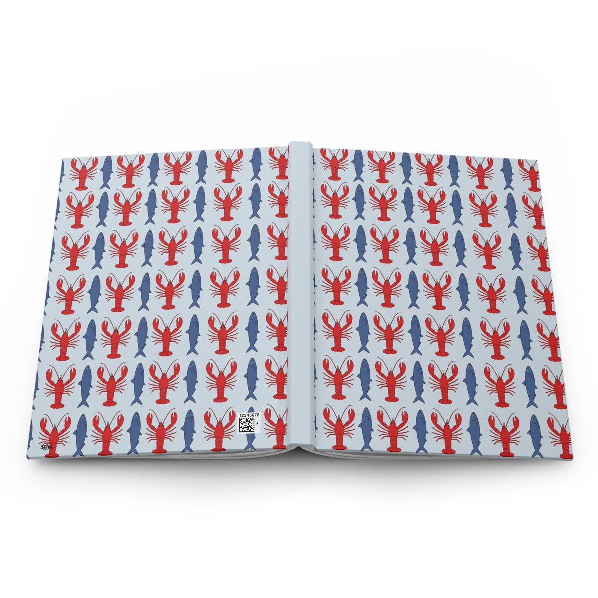 Lobster & Sardine Hardcover Journal | Coastal Seafood Notebook & Gift