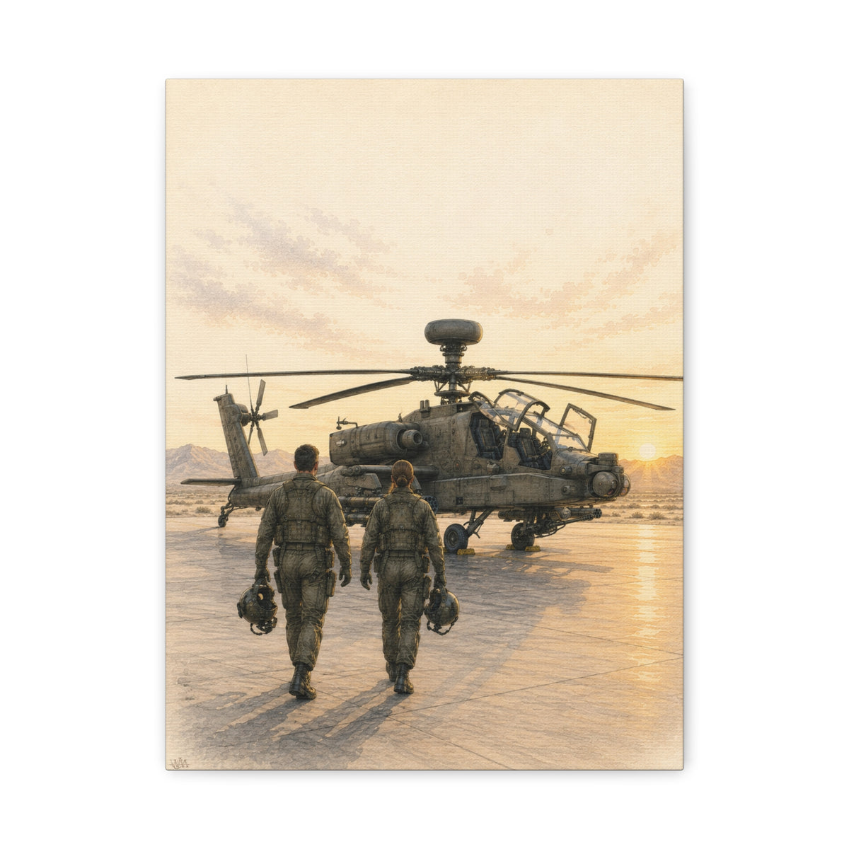 Attack Helicopter Aircrew | Military Aviation Canvas Art