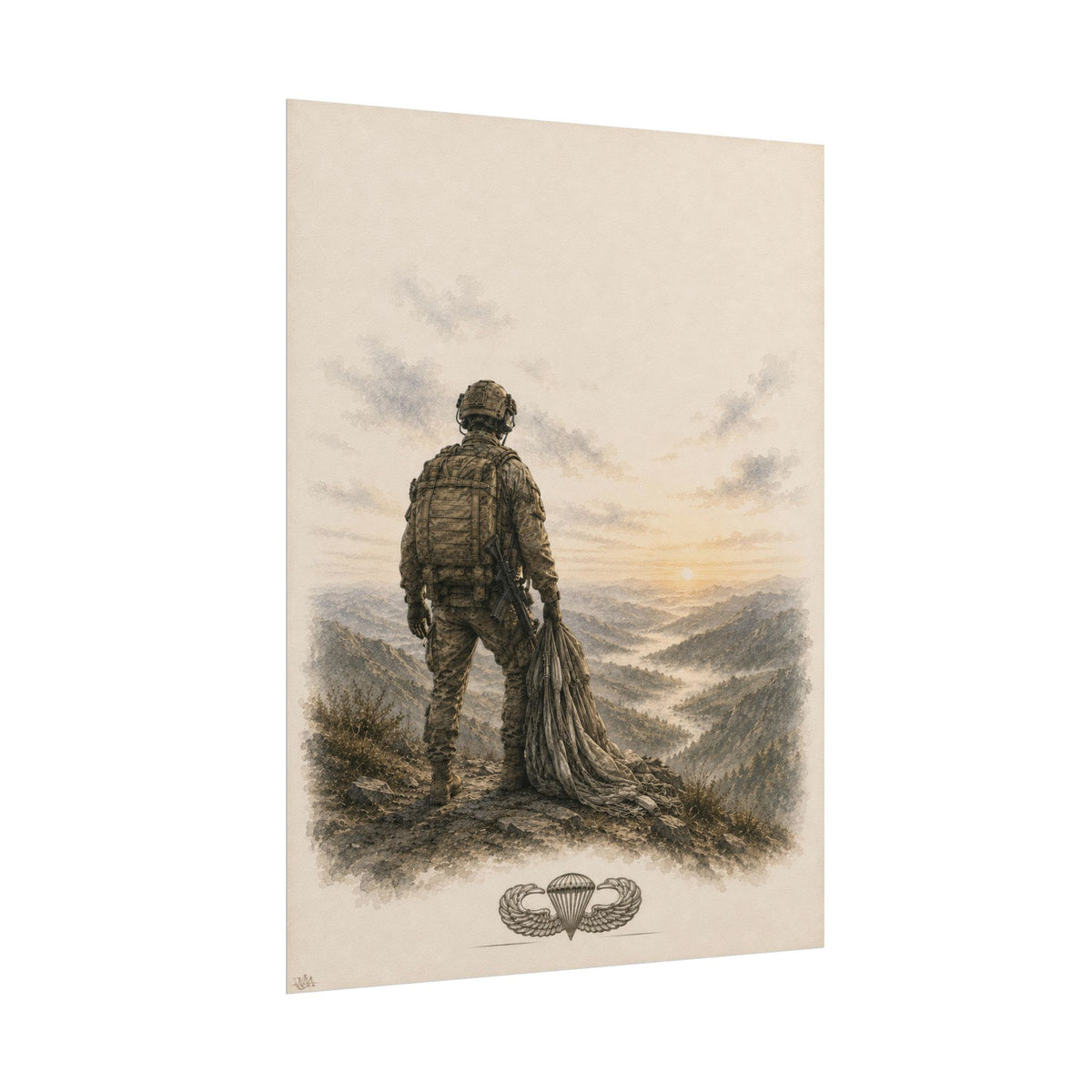 Airborne Jump Badge | Fine Art Print | Military Heritage Collection