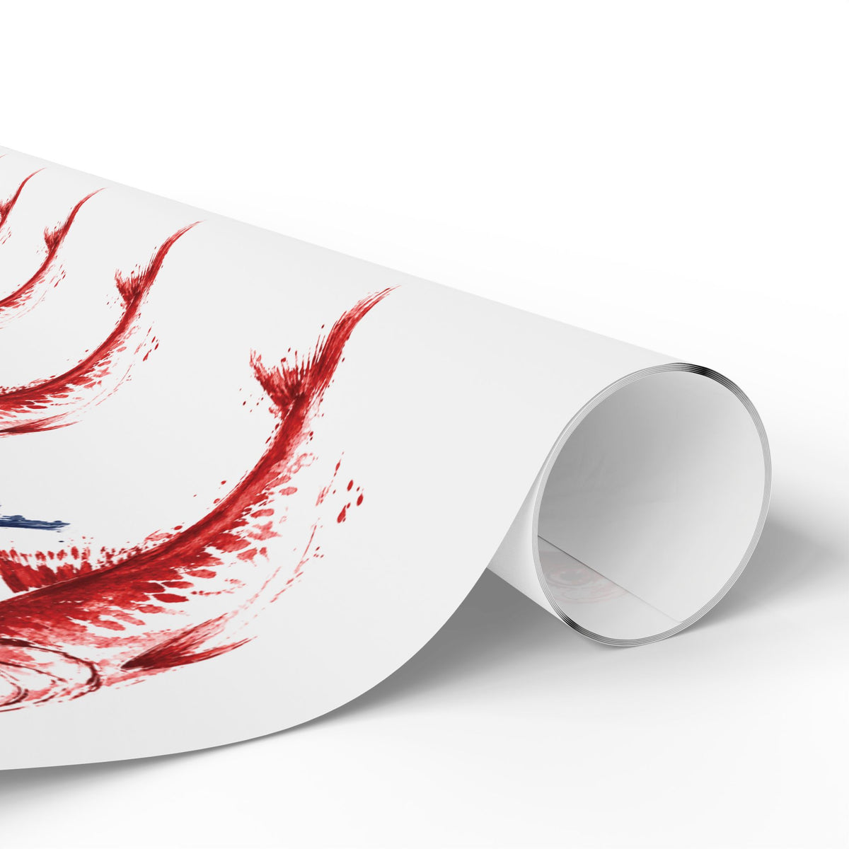 Red & Blue Sardine Wrapping Paper | Coastal Fish Gift Wrap