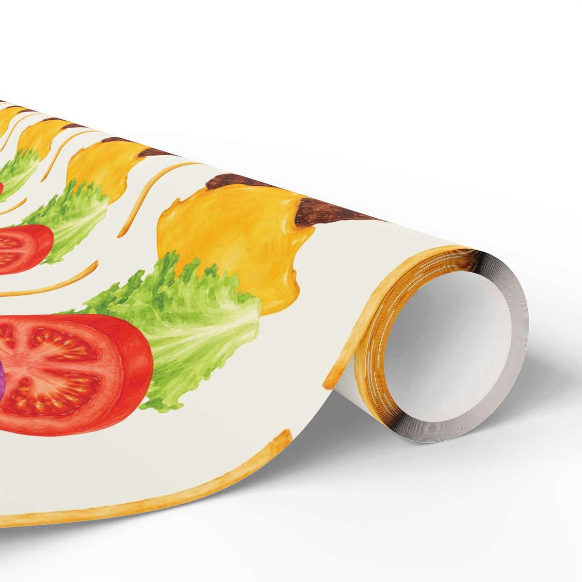 Watercolor Burger & Fries Wrapping Paper | Foodie Gift Wrap