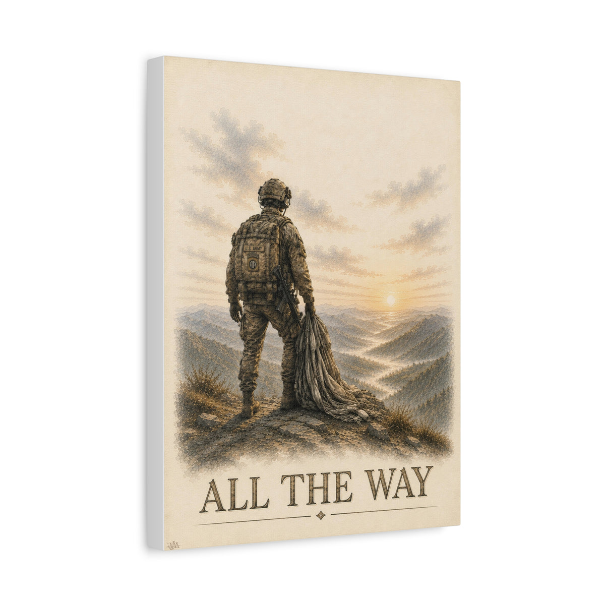 Airborne “All The Way” | Fine Art Canvas Print | Military Heritage Collection