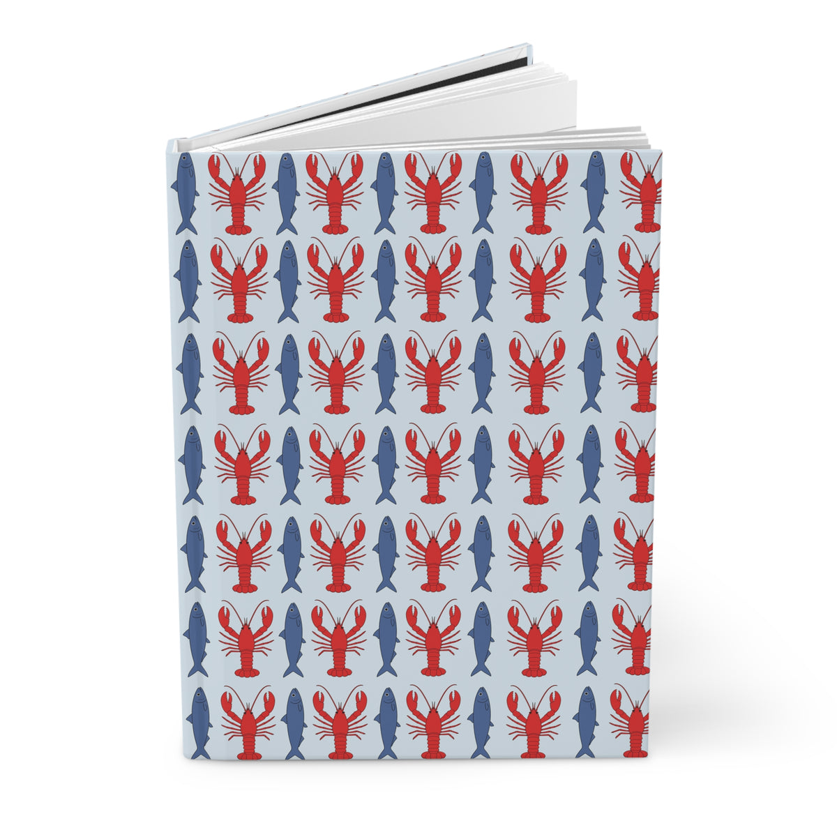 Lobster & Sardine Hardcover Journal | Coastal Seafood Notebook & Gift