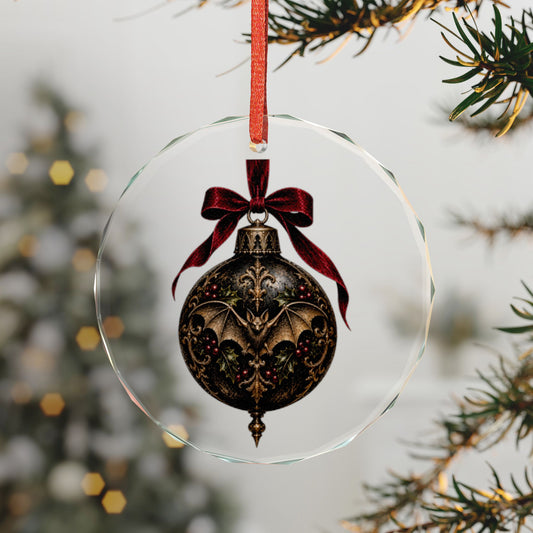 Gothic Bat Ornament | Gothmas Christmas Glass Ornament