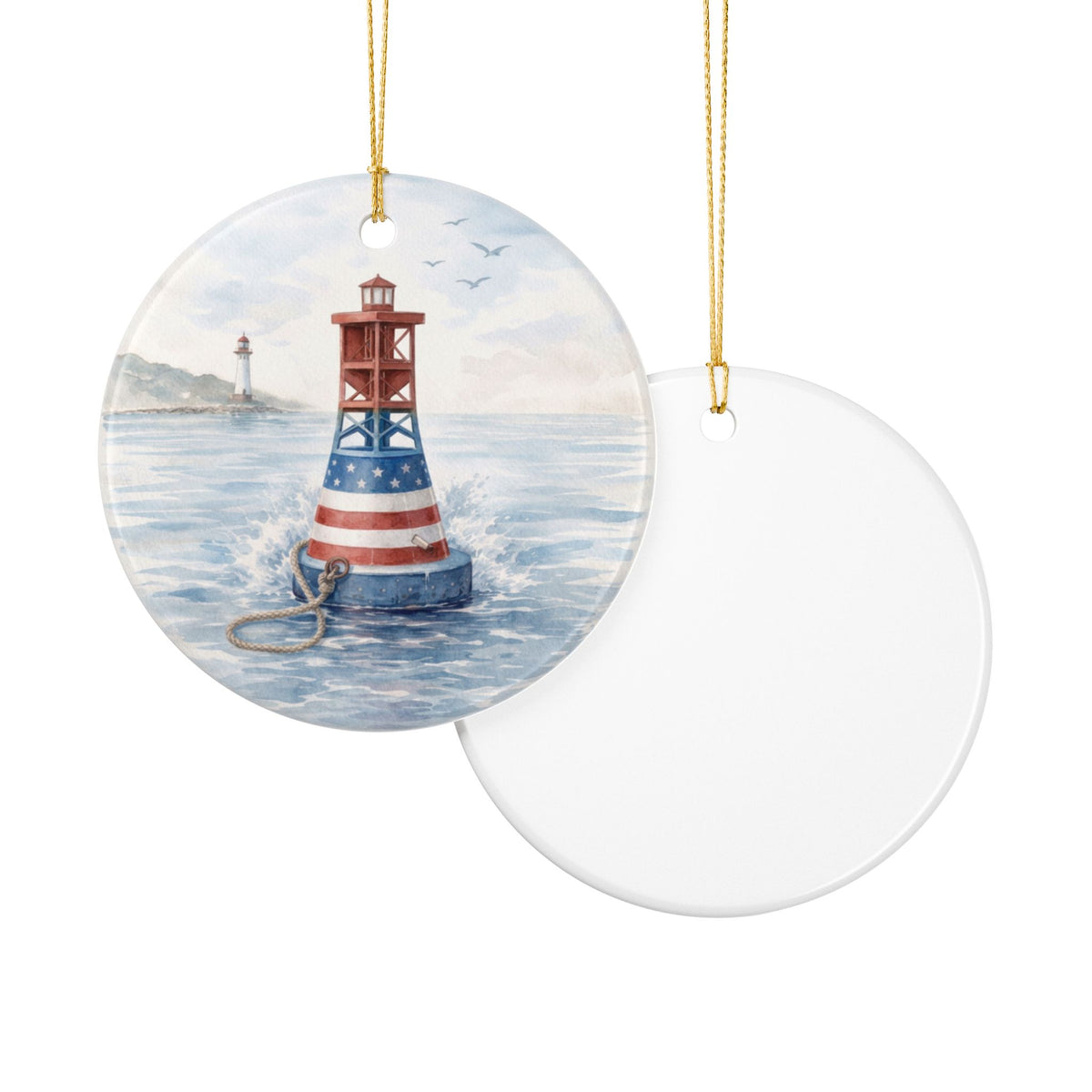 Nautical Buoy Ornament | Coastal Americana Christmas Decor