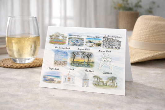 Scenic Highway 30A Beach Towns | Watercolor Blank Note Cards
