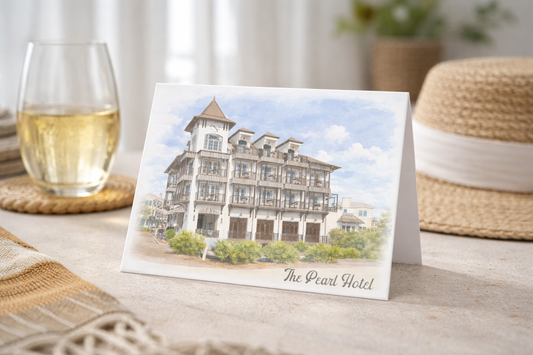 The Pearl Hotel Rosemary Beach | Watercolor Blank Note Cards