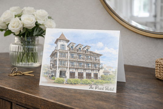 The Pearl Hotel Rosemary Beach | Watercolor Blank Note Cards