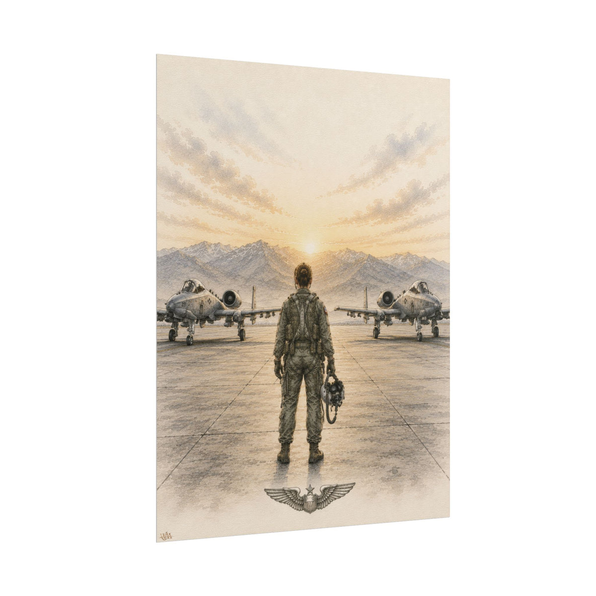 A-10 Female Pilot “Ramp at Sunset” | Fine Art Print