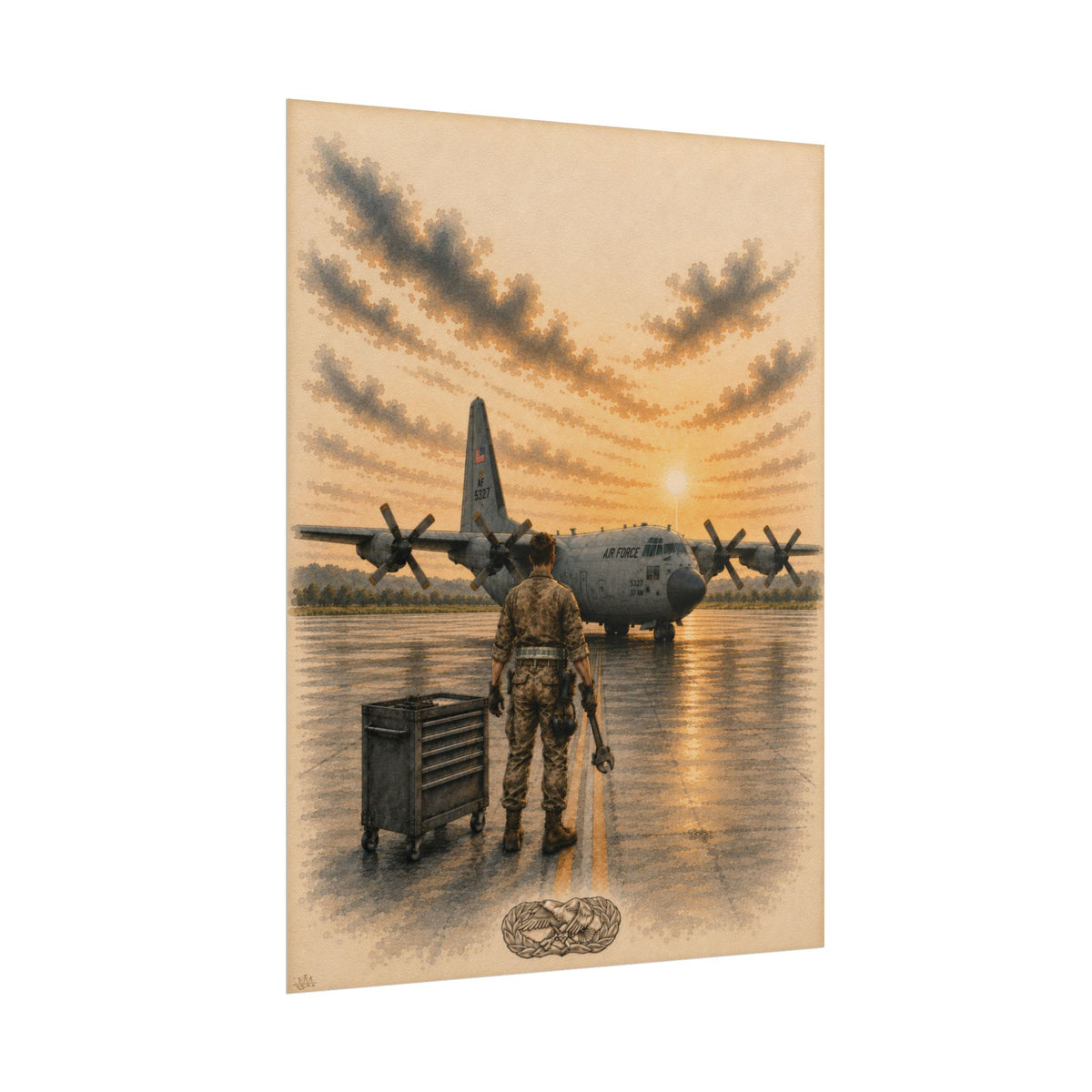 C-130 Aircraft Maintainer “First Light” | Fine Art Print
