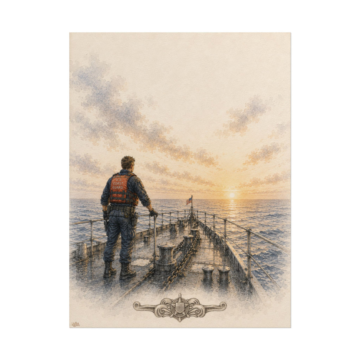 Cutter Standing Watch | Rolled Fine Art Print