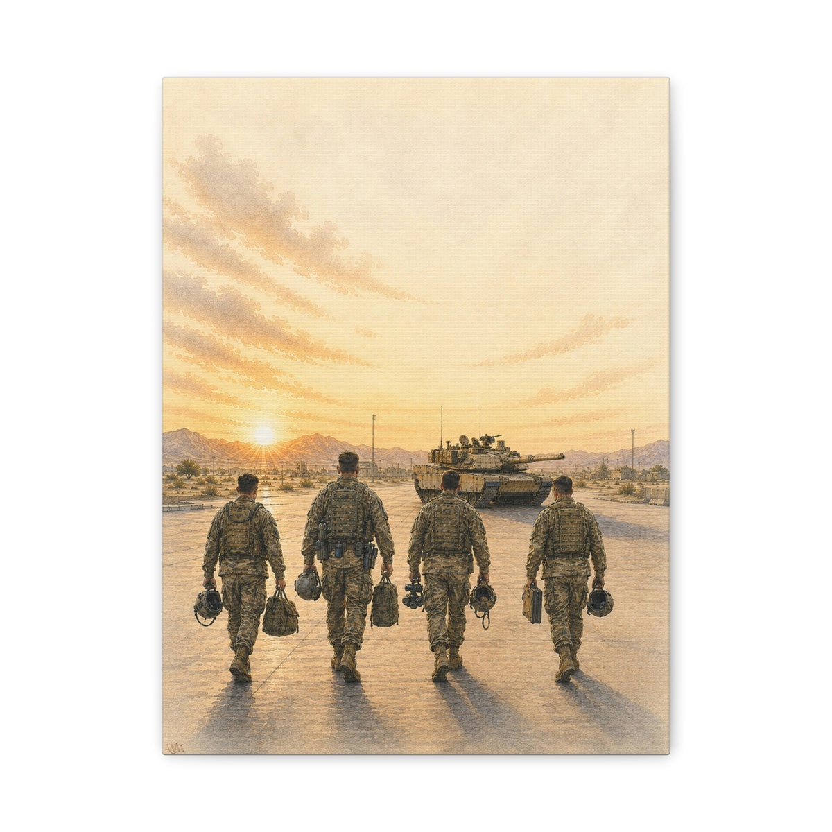 Tank Crew on Mission | Fine Art Canvas Print | Military Heritage Art