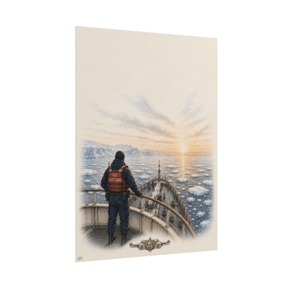 Polar Icebreaker Standing Watch | Rolled Fine Art Print