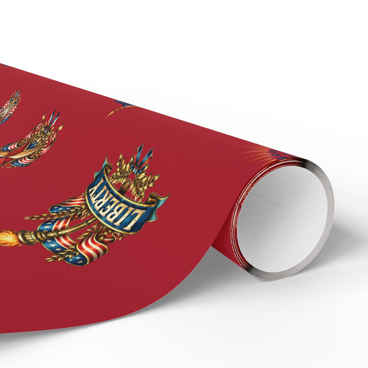 Red Vintage Americana Wrapping Paper | Patriotic Heritage Gift Wrap