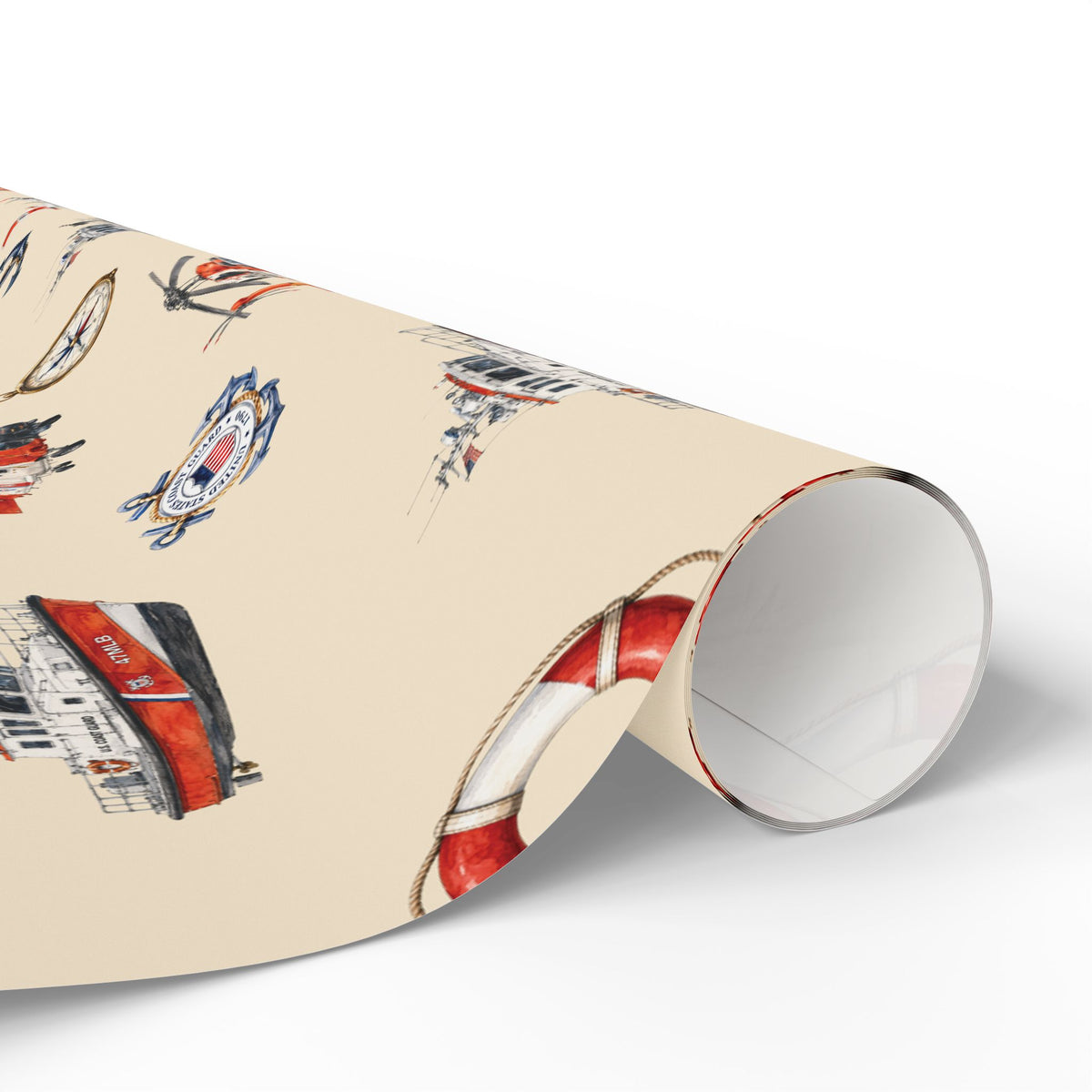 Maritime Aviation & Rescue Watercolor Wrapping Paper | Nautical Gift Wrap