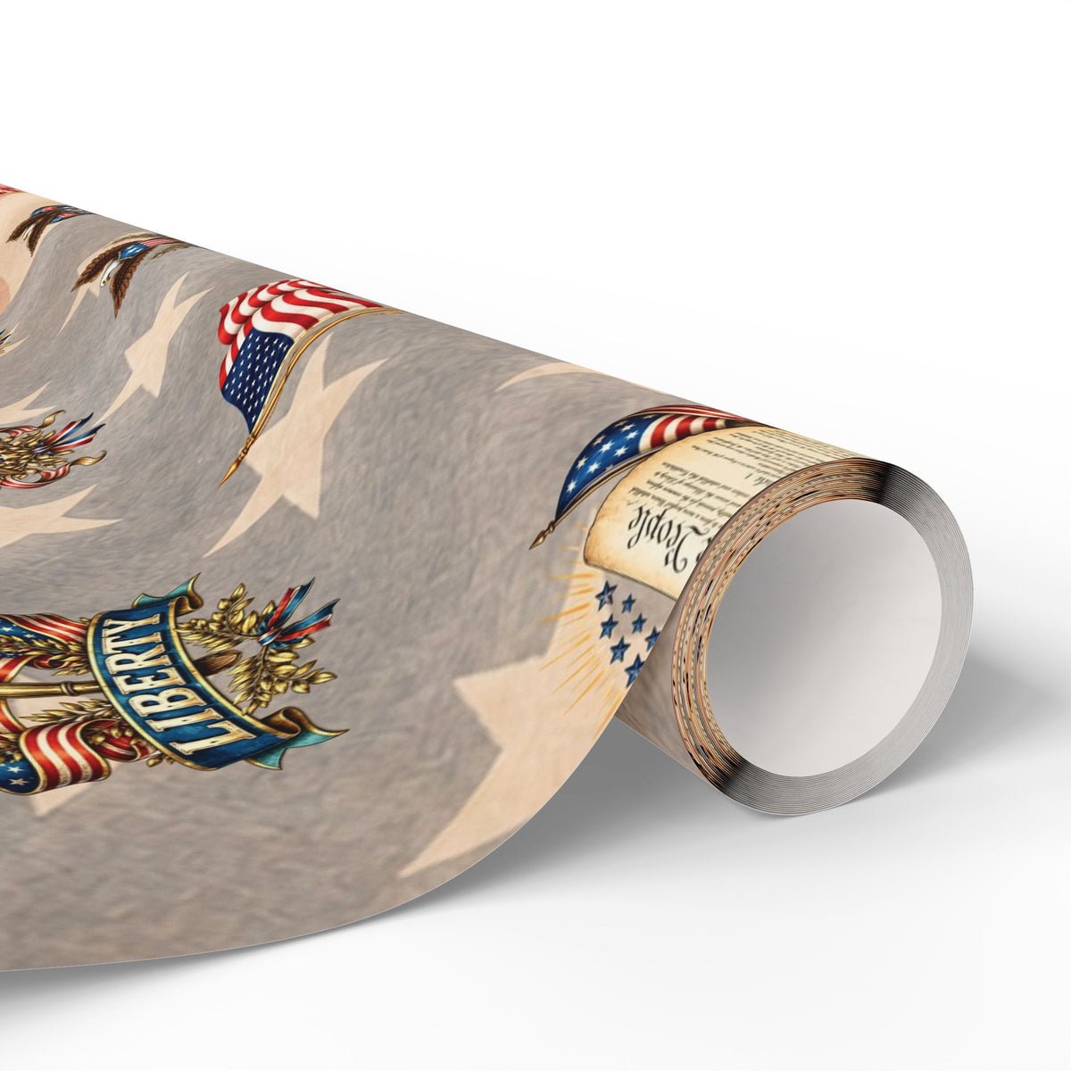Vintage Americana Wrapping Paper | American Flag & Eagle Gift Wrap