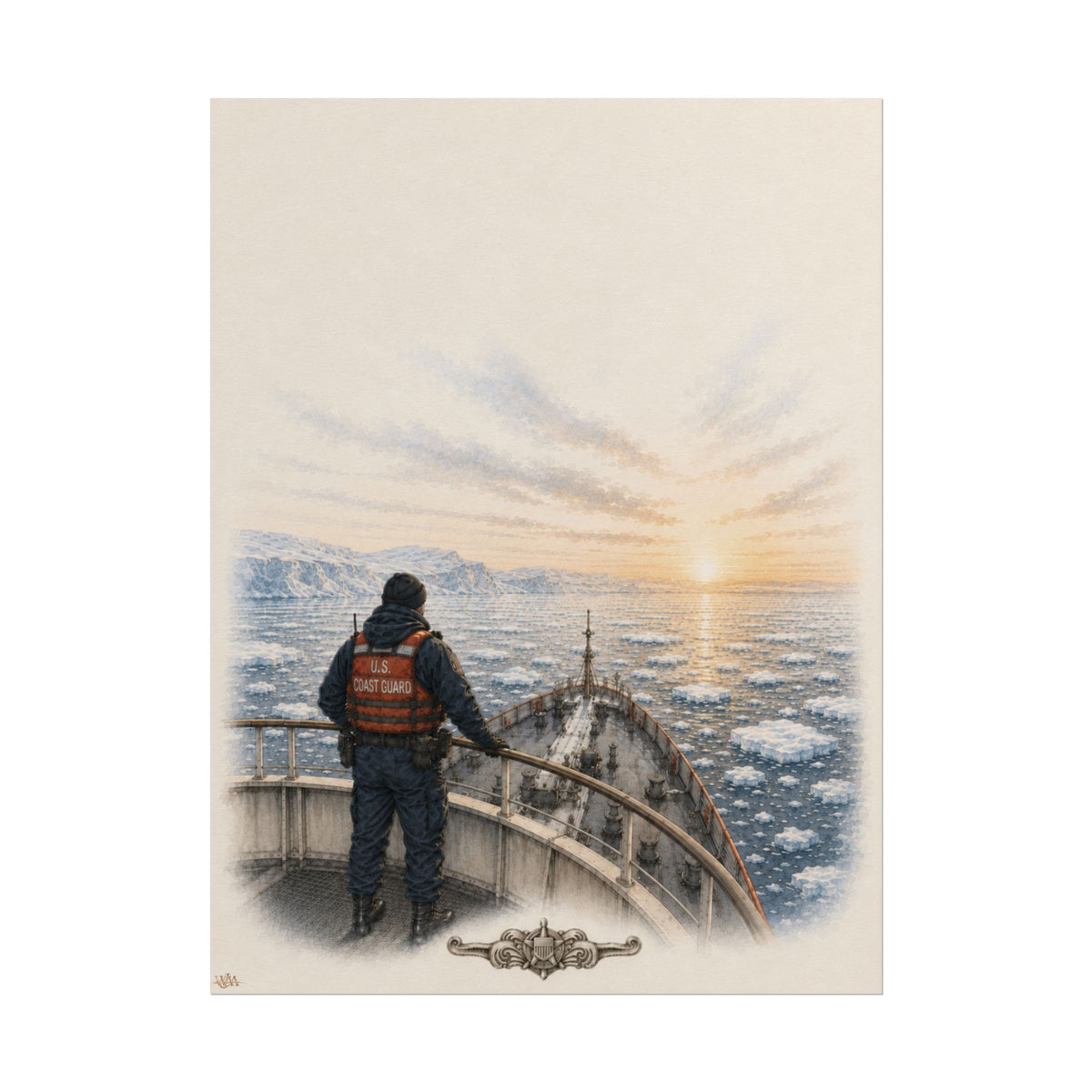 Polar Icebreaker Standing Watch | Rolled Fine Art Print