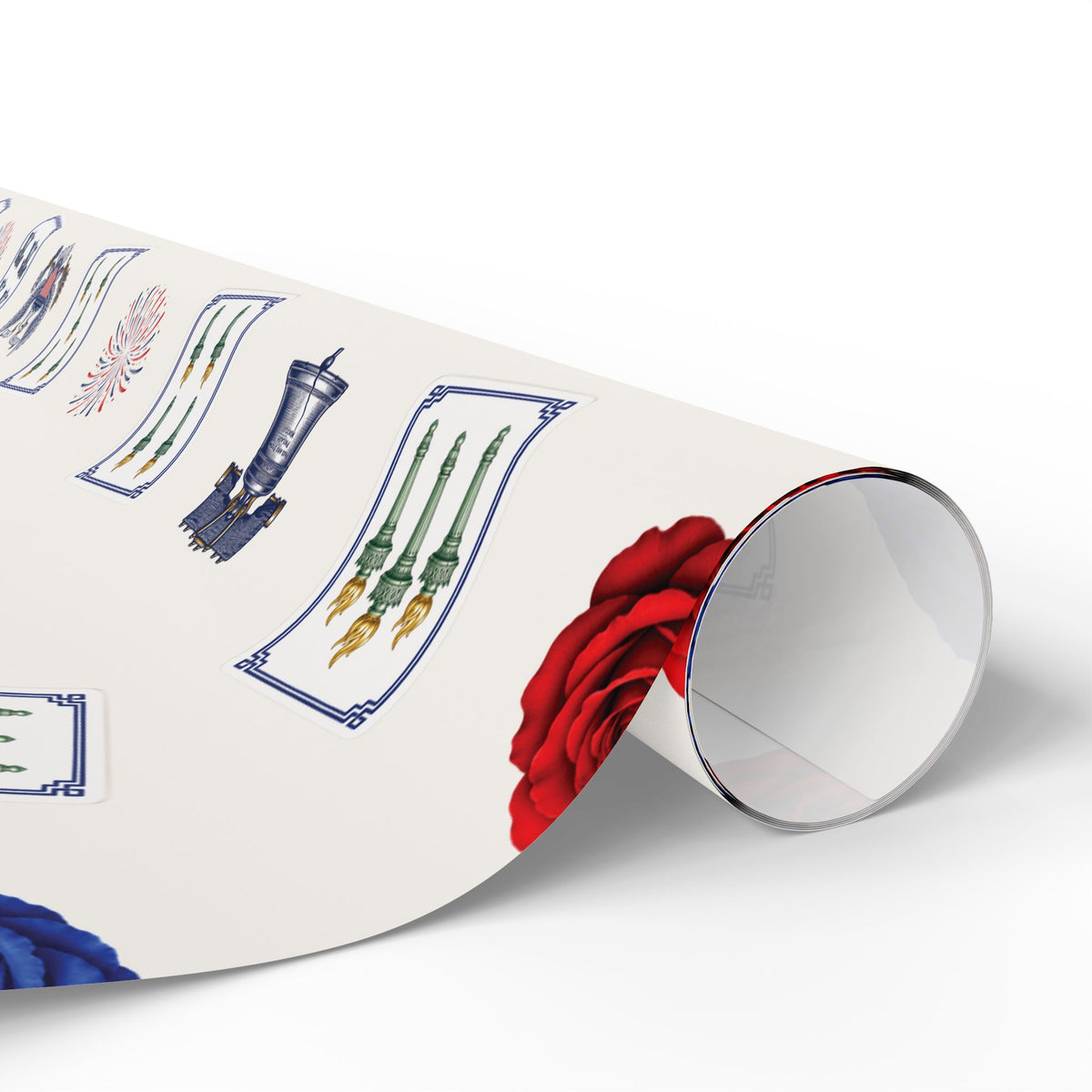White Liberty Mahjong Wrapping Paper | Patriotic Americana Gift Wrap