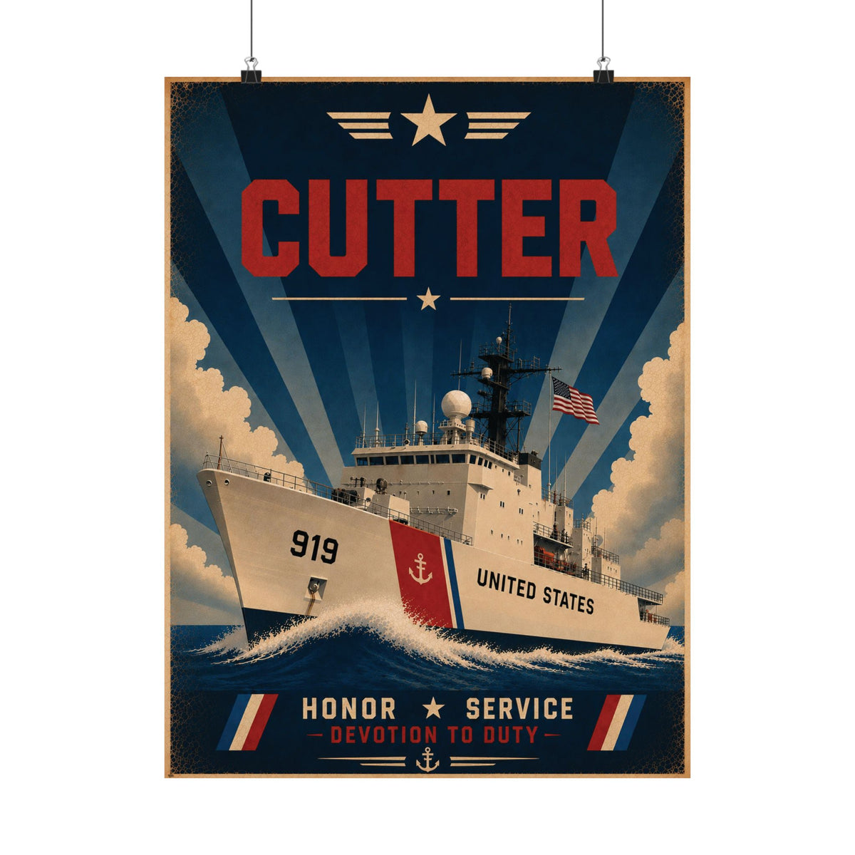 Maritime Cutter Vintage Poster | Naval Ship & Ocean Wall Art